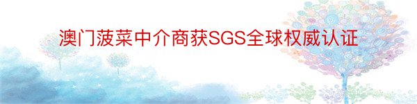 澳门菠菜中介商获SGS全球权威认证