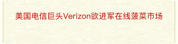 美国电信巨头Verizon欲进军在线菠菜市场